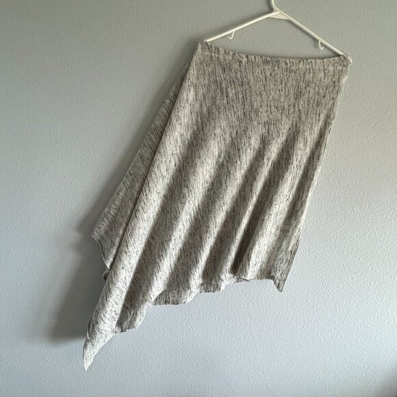 White + Warren Two‎ Way Angled Topper Poncho Gray Heather Linen Blend One Size - Picture 8 of 9